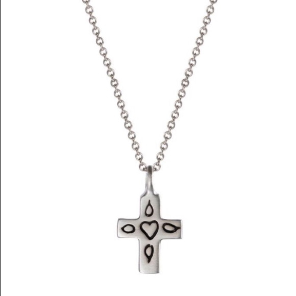 Me & Ro Sterling Silver Mexican cross necklace